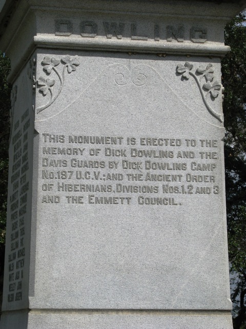 Inscription on Dowling Monument